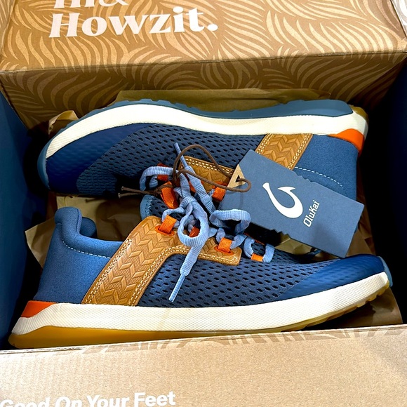 OluKai Wailuku Sneakers Moonlit Ocean/Vintage Blue Size 9 NEW IN BOX - Picture 4 of 7